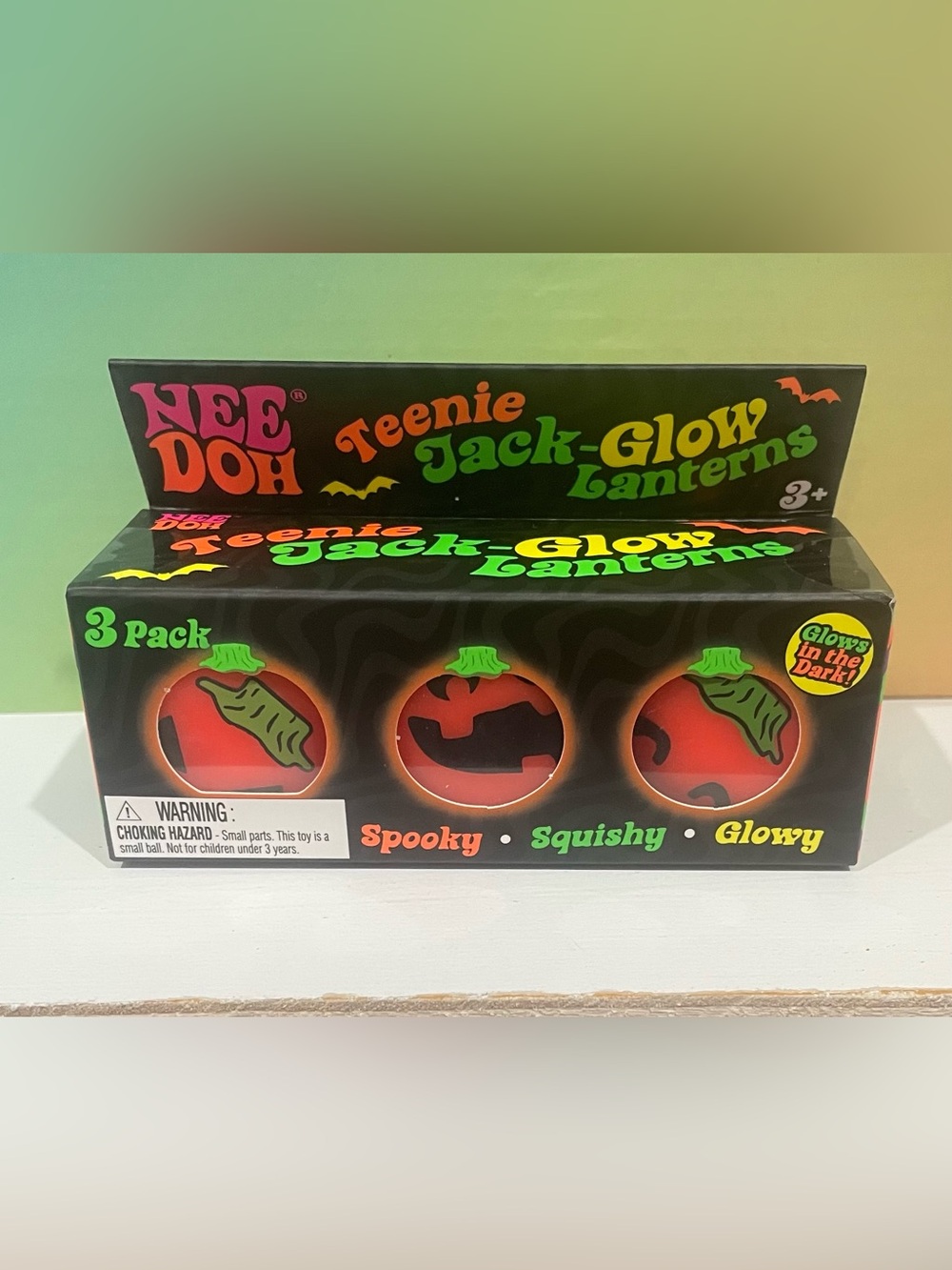 NeeDoh Teenie Jack-Glow Lanterns - Orange Glow (3 Pack)